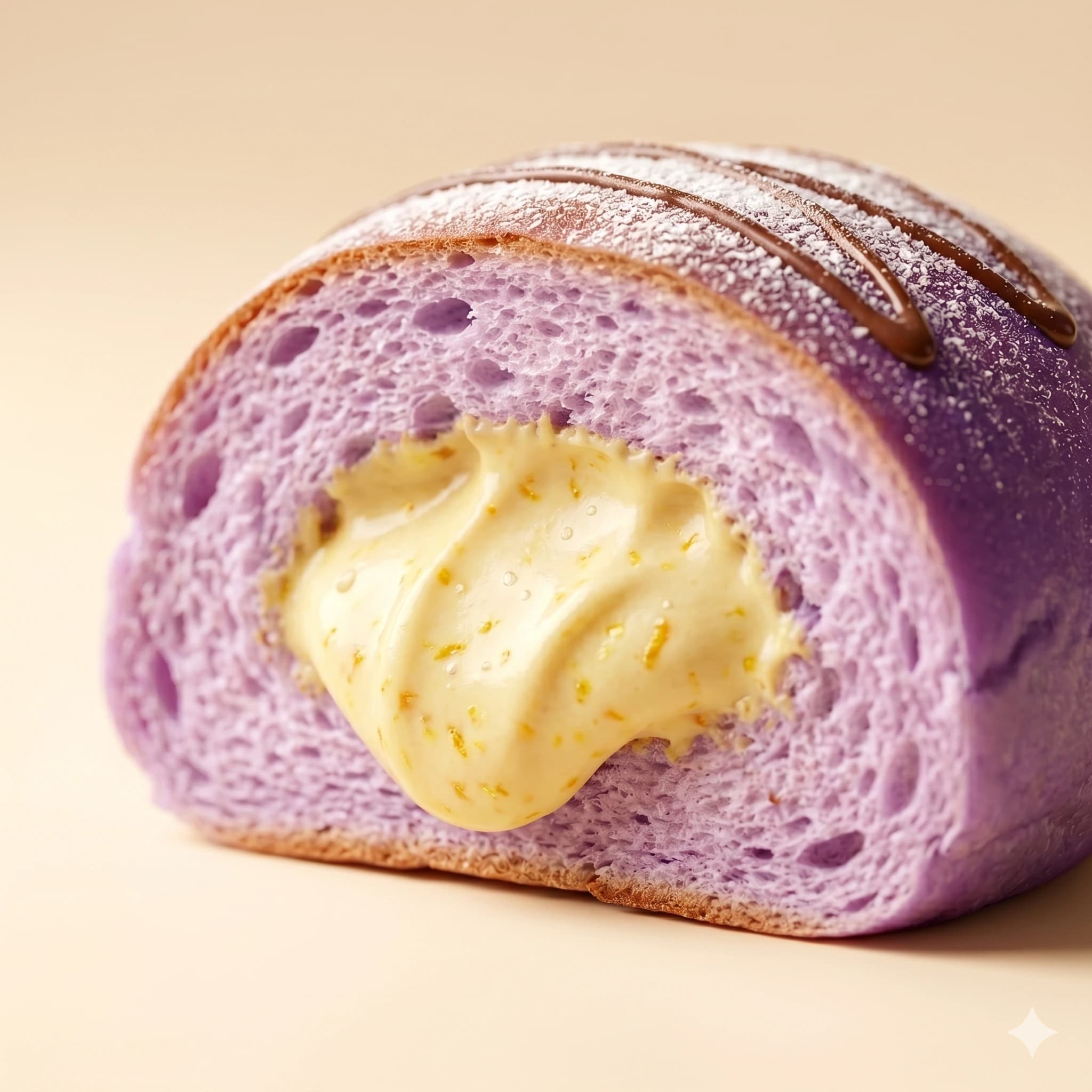 Taro Peach Cream Bun